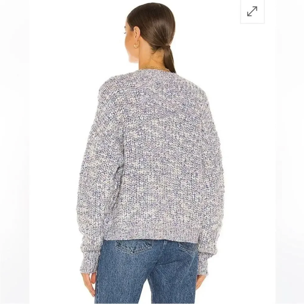Pistola Lorena purple white confetti wool alpaca blend button cardigan Small